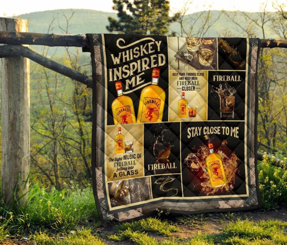 Fireball Quilt Blanket Whiskey Inspired Me Funny Gift Idea