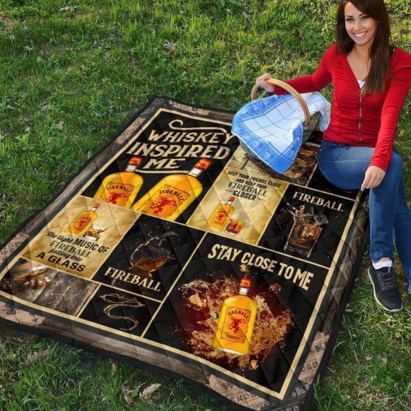 fireball quilt blanket whiskey inspired me funny gift idea ynt47