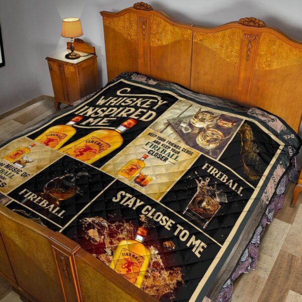 fireball quilt blanket whiskey inspired me funny gift idea zo6o2