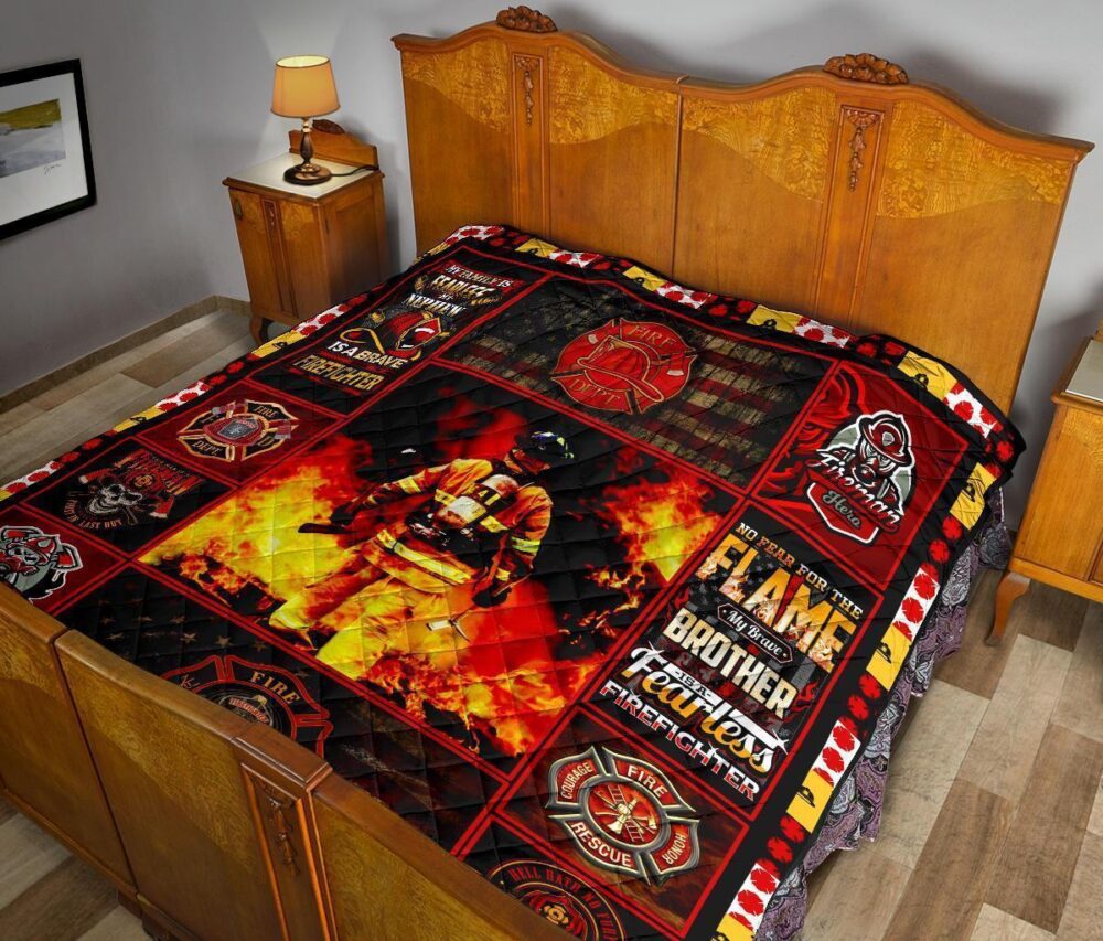 Firefighter Quilt Blanket Amazing Gift Idea