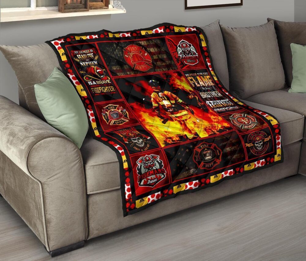 Firefighter Quilt Blanket Amazing Gift Idea