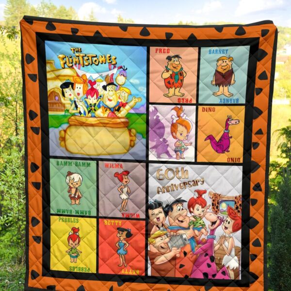 flintstone 60th anniversary quilt blanket cartoon fan gift 0aagq