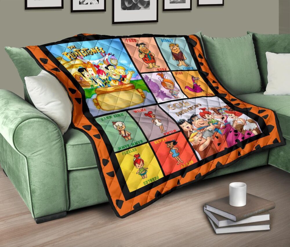 Flintstone 60th Anniversary Quilt Blanket Cartoon Fan Gift