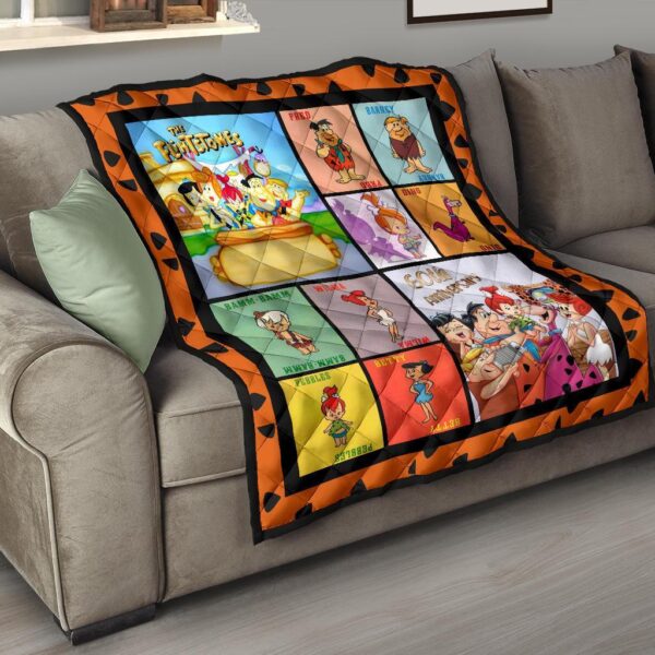 flintstone 60th anniversary quilt blanket cartoon fan gift aosjn