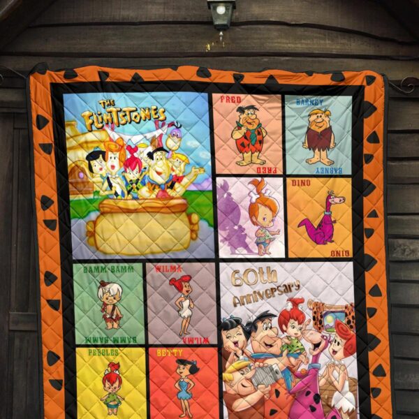 flintstone 60th anniversary quilt blanket cartoon fan gift yrbov