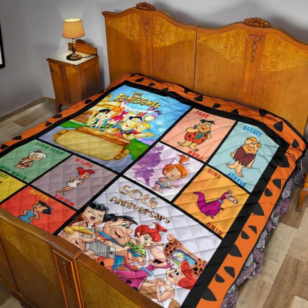 flintstone 60th anniversary quilt blanket cartoon fan gift zxryc