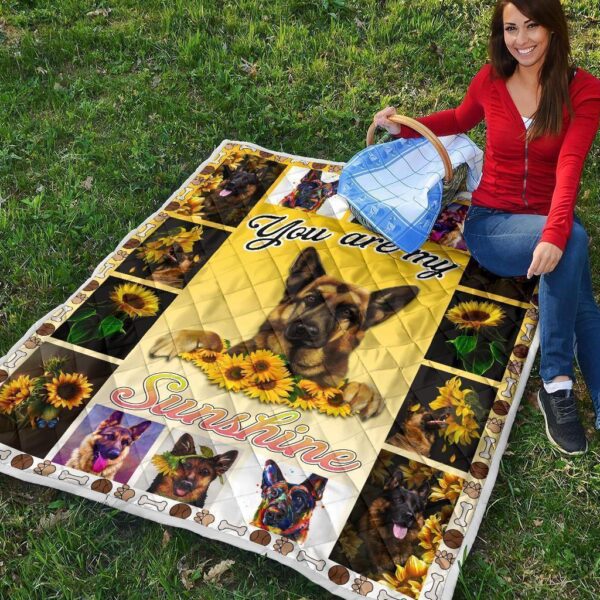 german shepherd you are my sunshine sunflower quilt blanket ouvkv