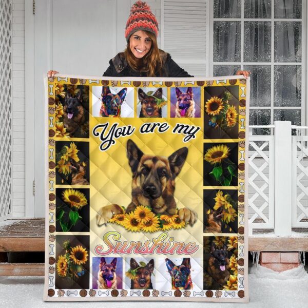 german shepherd you are my sunshine sunflower quilt blanket uoyiu