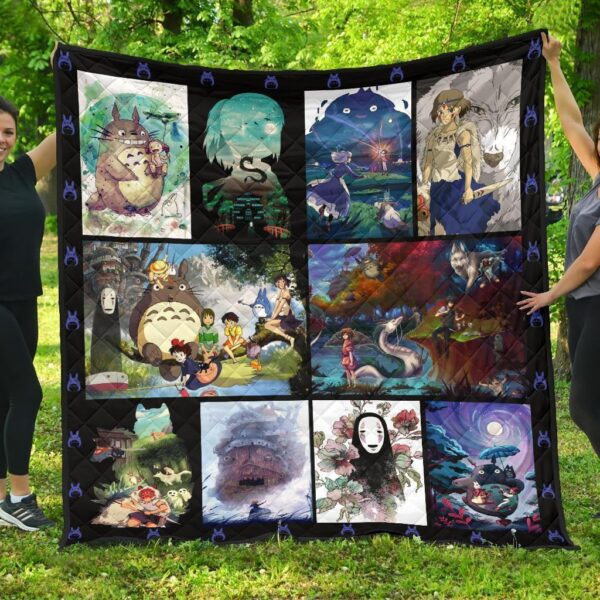 ghibi characters quilt blanket anime fan gift idea ufqiw