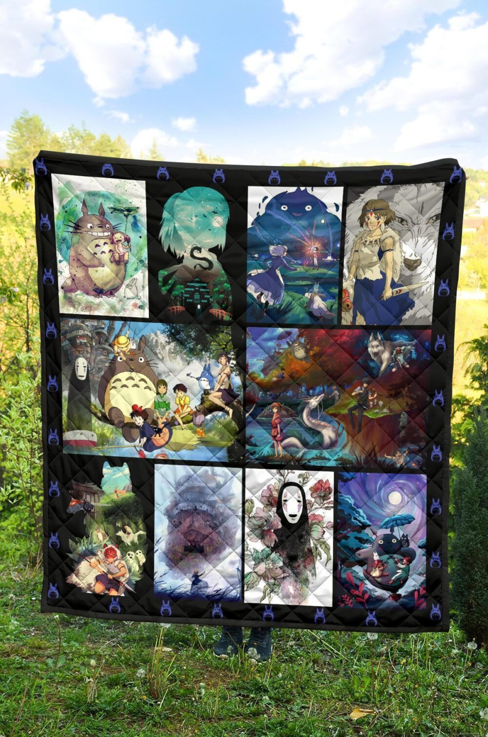 Ghibi Characters Quilt Blanket Anime Fan Gift Idea