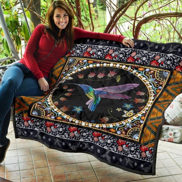 graphic art humming bird quilt blanket gift idea 2qdvn