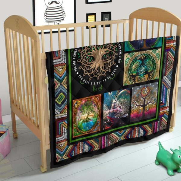 graphic art tree of life quilt blanket gift for earth lover 8rtxh