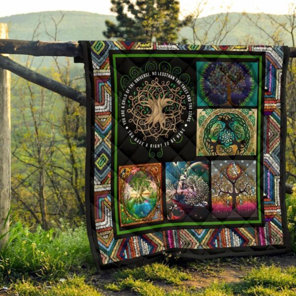 graphic art tree of life quilt blanket gift for earth lover fpj9j