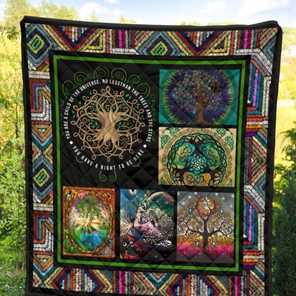 graphic art tree of life quilt blanket gift for earth lover nwb5q