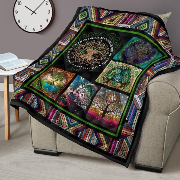 graphic art tree of life quilt blanket gift for earth lover v2xss