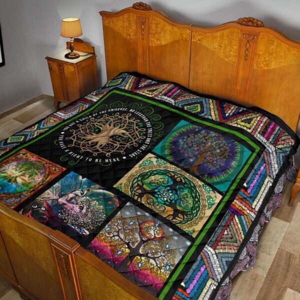 graphic art tree of life quilt blanket gift for earth lover wf5ar