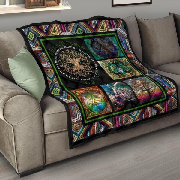 graphic art tree of life quilt blanket gift for earth lover zccme