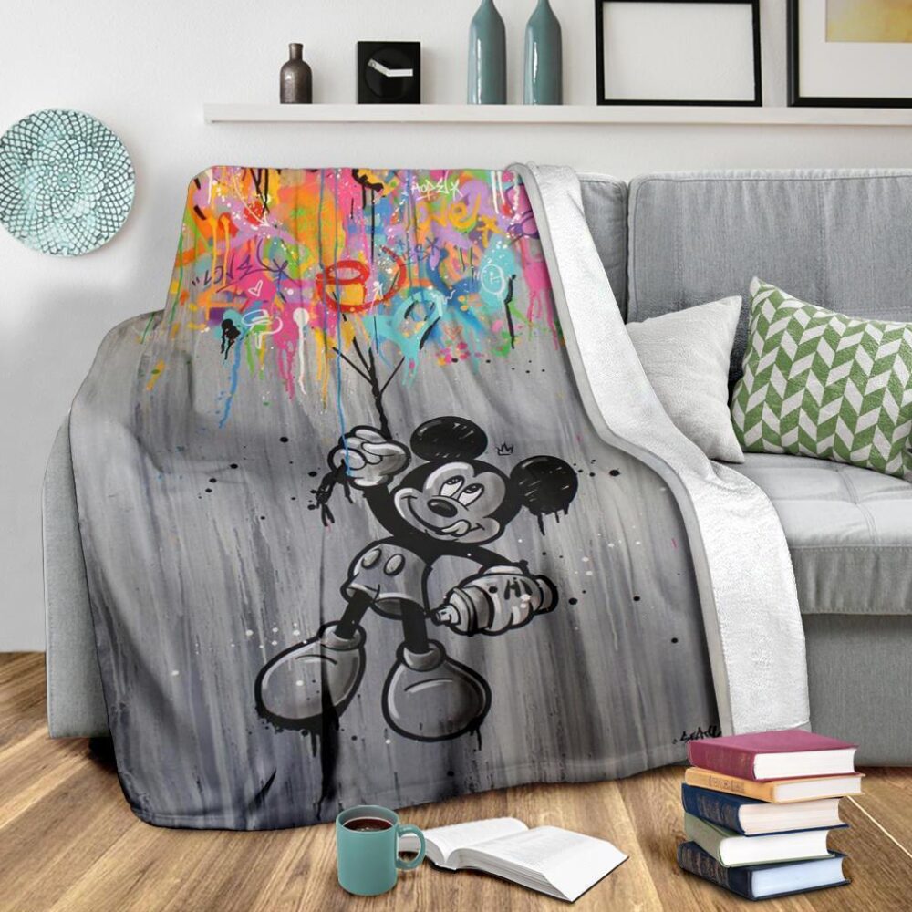 Graphic Mickey Fleece Blanket For DN Fan