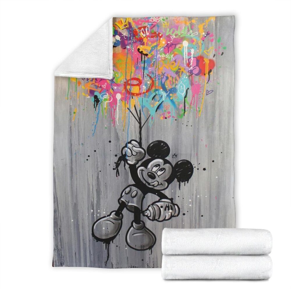 Graphic Mickey Fleece Blanket For DN Fan