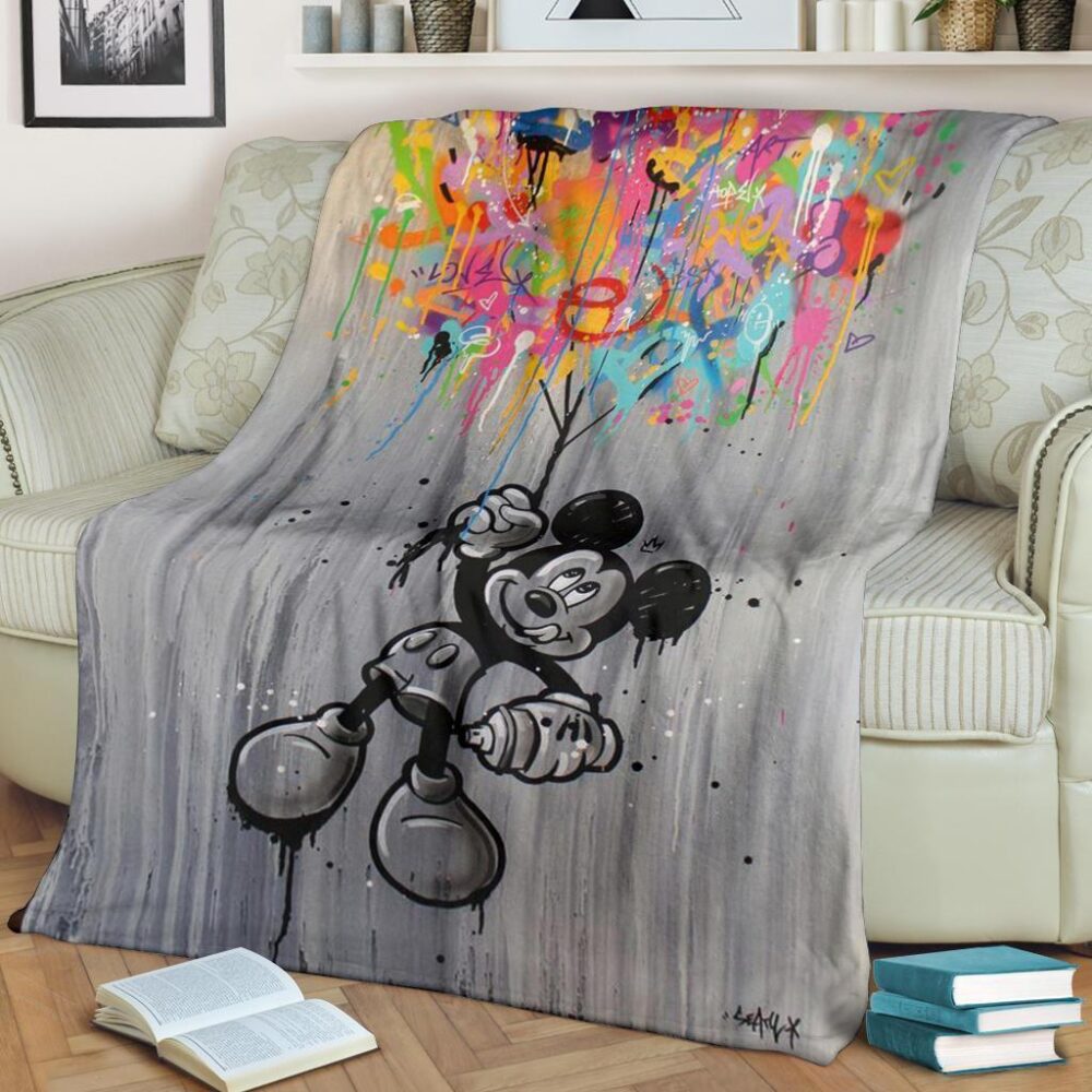 Graphic Mickey Fleece Blanket For DN Fan