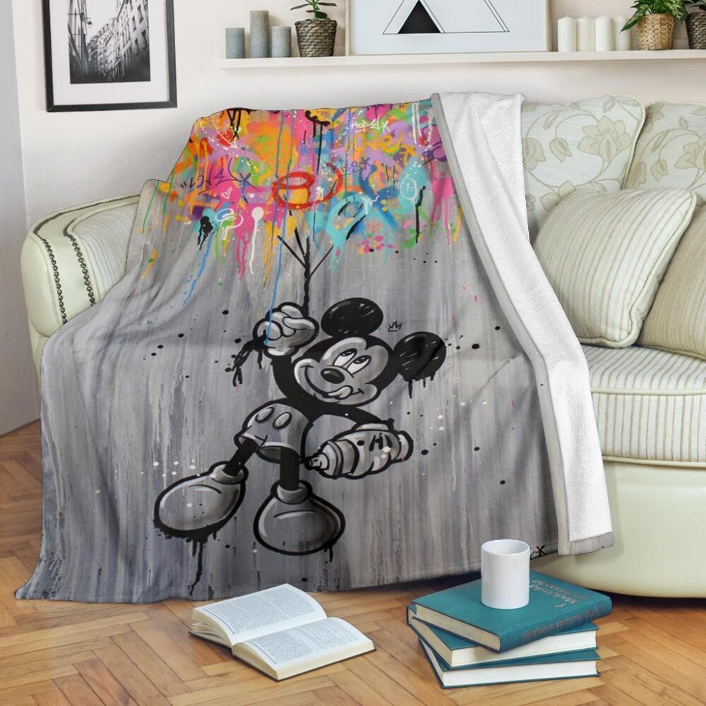 Graphic Mickey Fleece Blanket For DN Fan