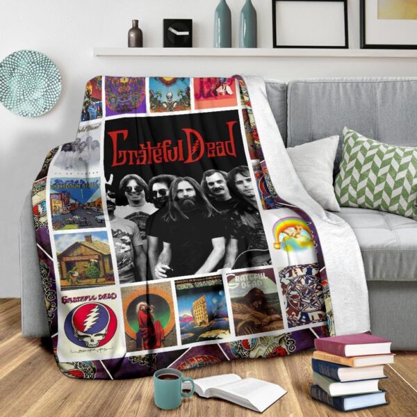 grateful dead fleece blanket music band fan gift idea asdky