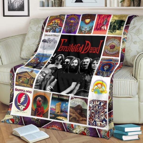 grateful dead fleece blanket music band fan gift idea te46b
