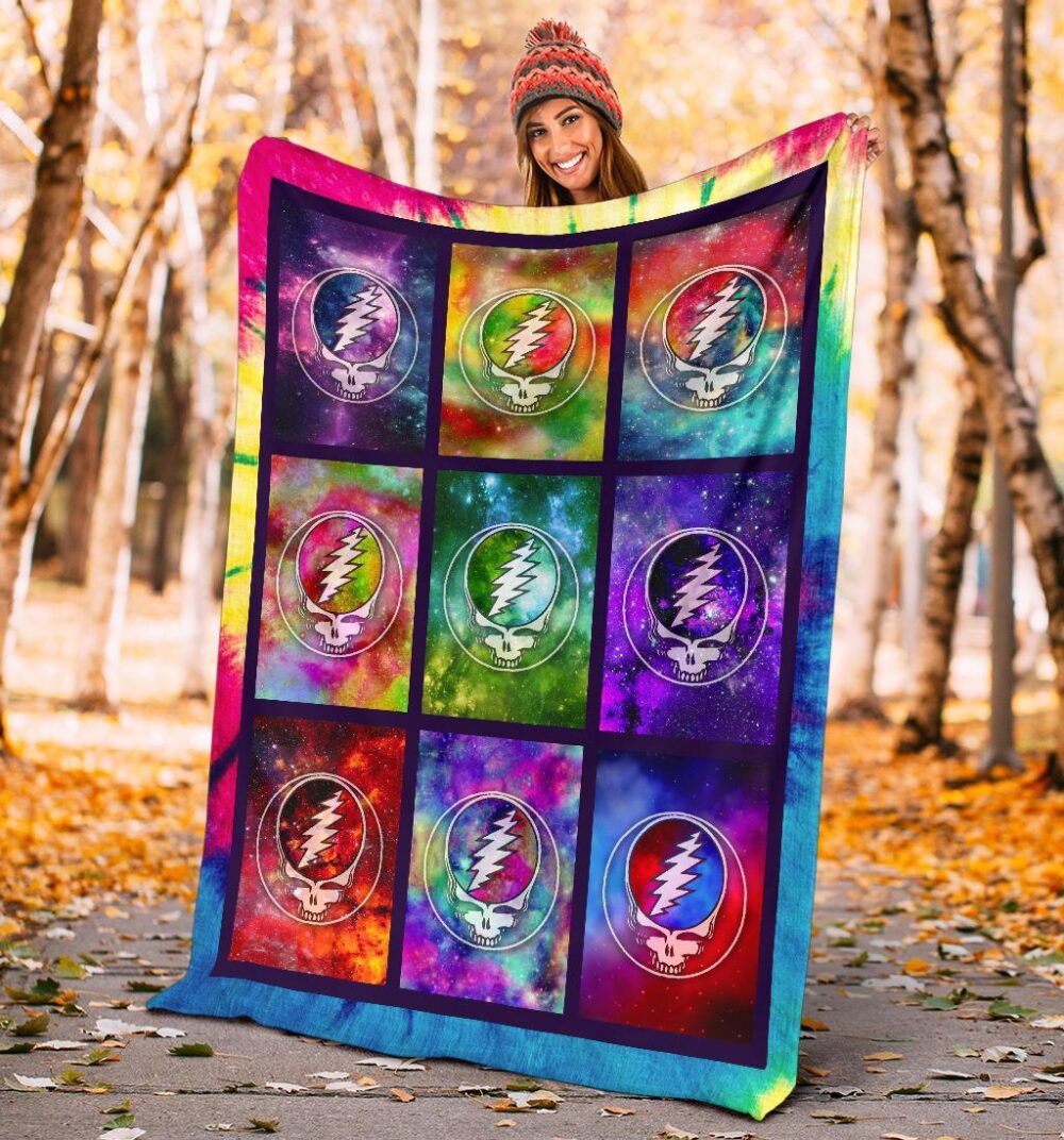 Grateful Dead Head Fleece Blanket Gift Idea For Fan