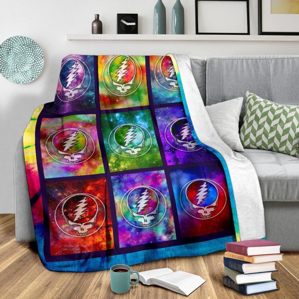 Grateful Dead Head Fleece Blanket Gift Idea For Fan