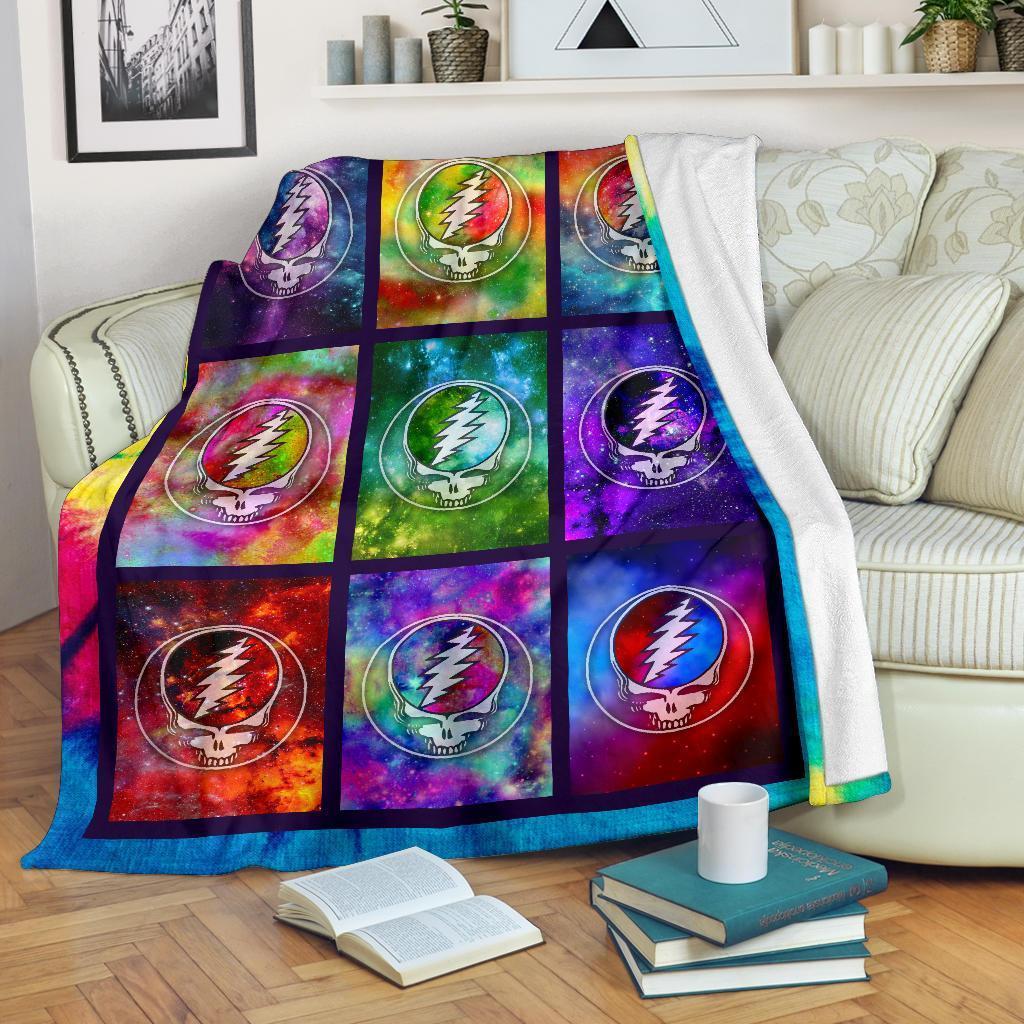 Grateful Dead Head Fleece Blanket Gift Idea For Fan