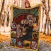 grateful dead skull floral fleece blanket gift idea for fan xcc5z