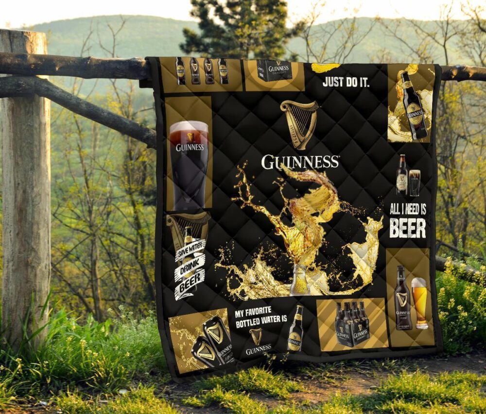 Guinness Quilt Blanket All I Need Is Beer Gift Idea