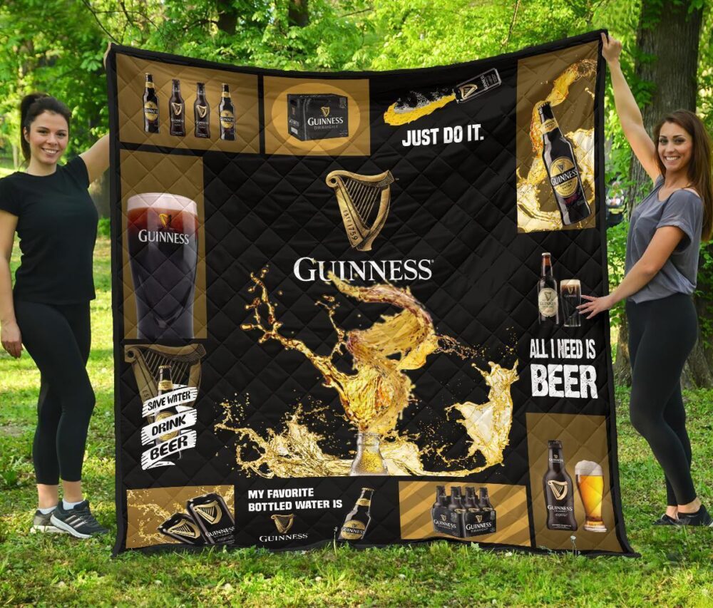 Guinness Quilt Blanket All I Need Is Beer Gift Idea