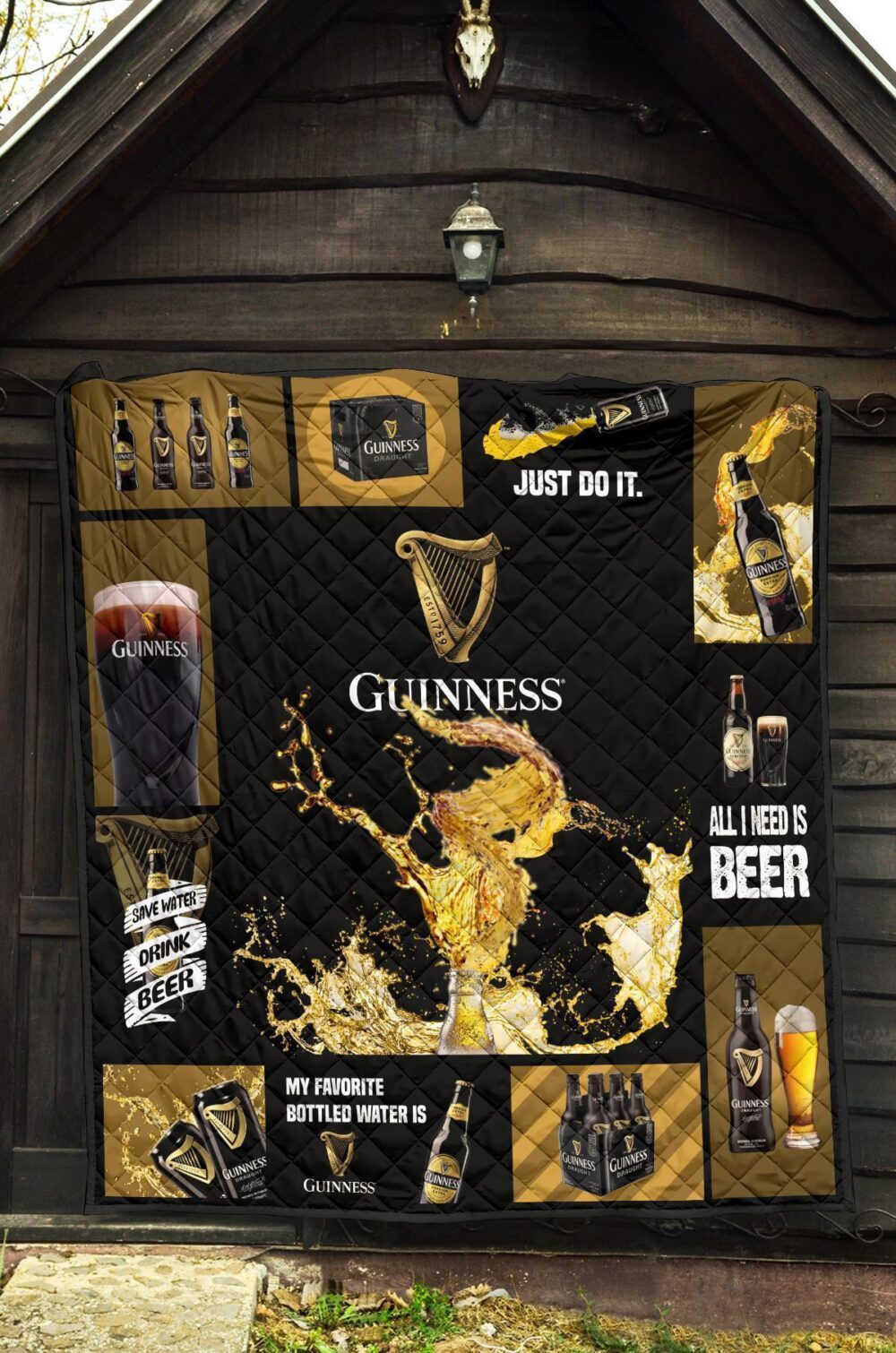 Guinness Quilt Blanket All I Need Is Beer Gift Idea