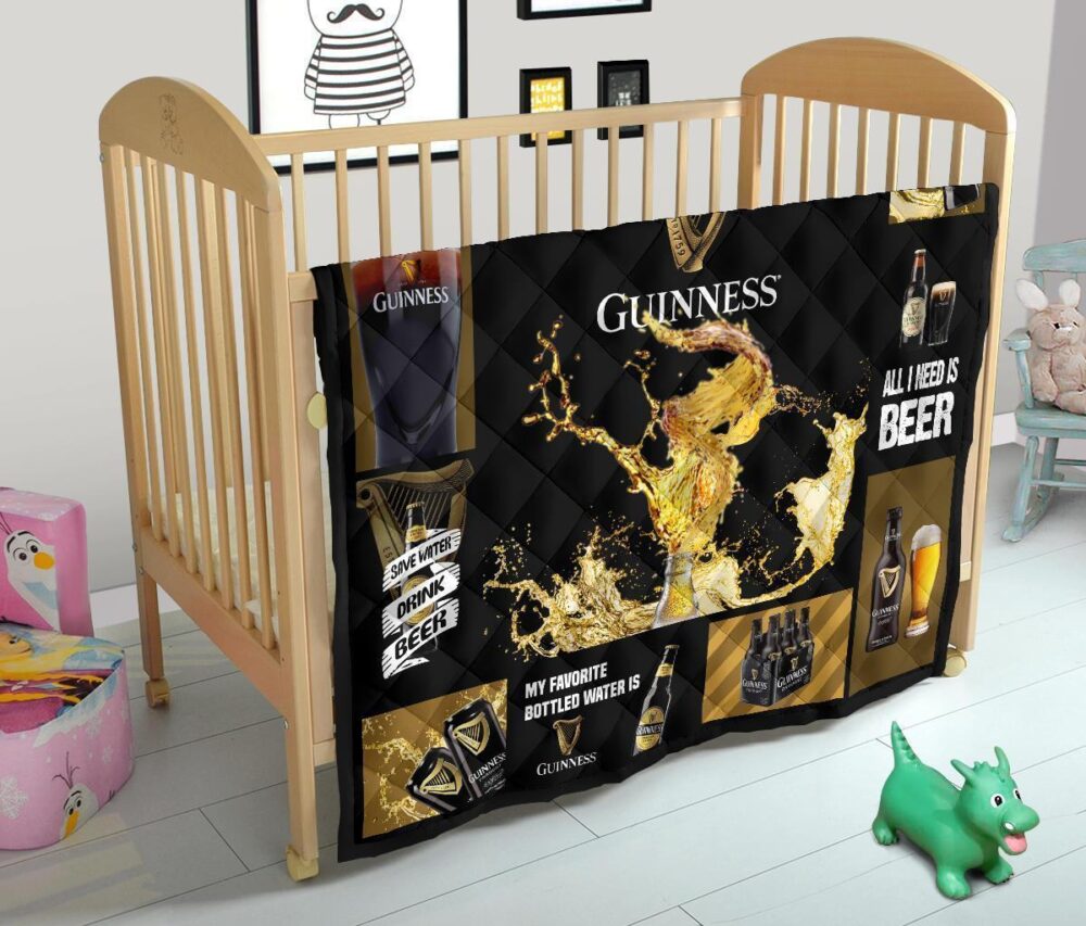 Guinness Quilt Blanket All I Need Is Beer Gift Idea