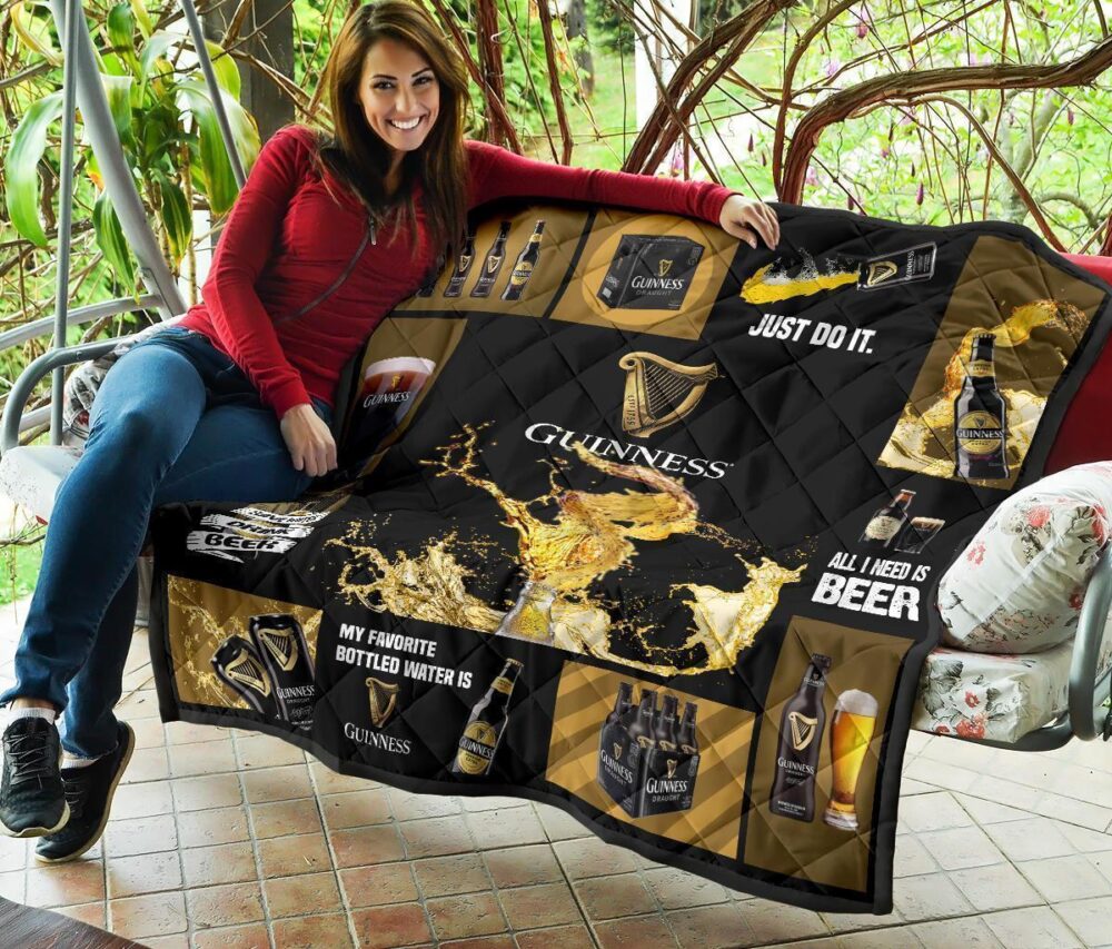 Guinness Quilt Blanket All I Need Is Beer Gift Idea