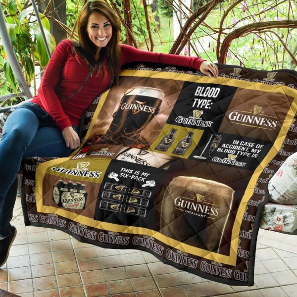 guinness quilt blanket funny gift for beer lover nl1s6