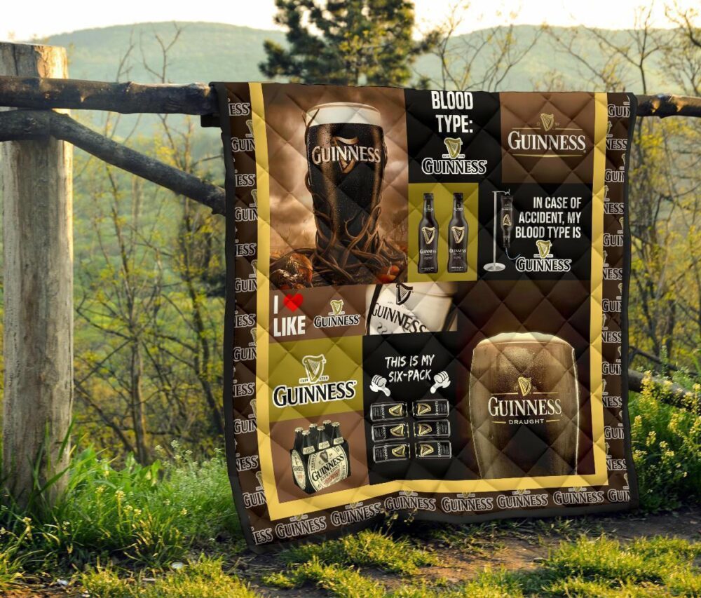 Guinness Quilt Blanket Funny Gift For Beer Lover