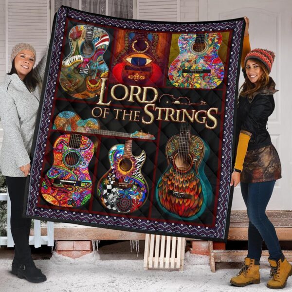 Guitar Lord Of The Strings Quilt Blanket Gift For Guitar Lover