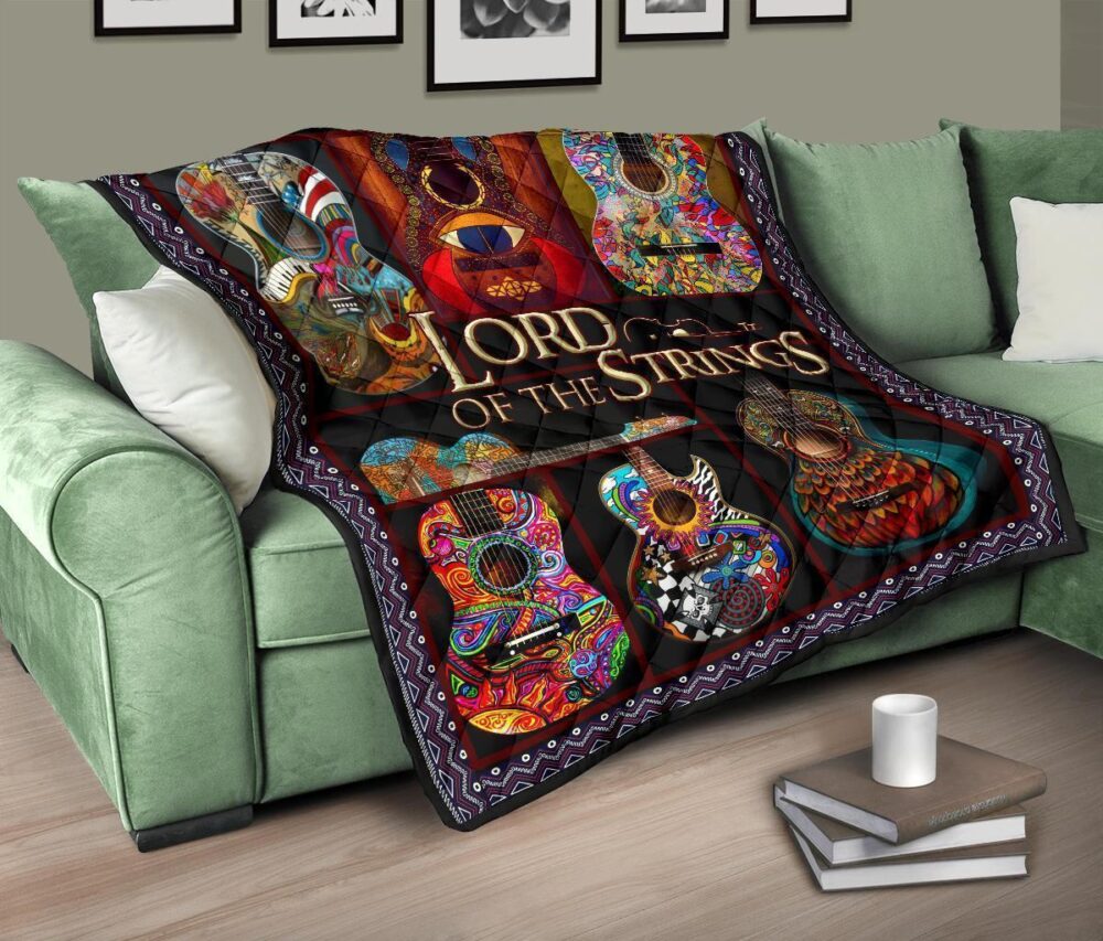 Guitar Lord Of The Strings Quilt Blanket Gift For Guitar Lover