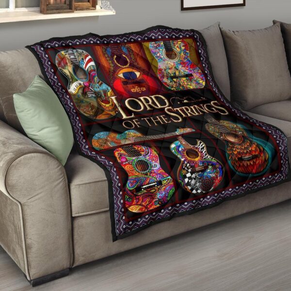 guitar lord of the strings quilt blanket gift for guitar lover eroda