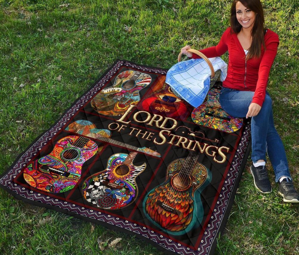 Guitar Lord Of The Strings Quilt Blanket Gift For Guitar Lover