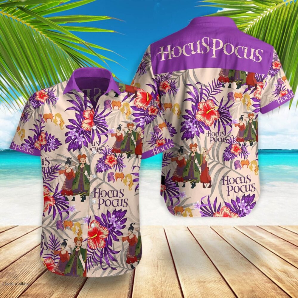 Hocus Pocus Witches Cartoon Halloween Hawaiian Shirt
