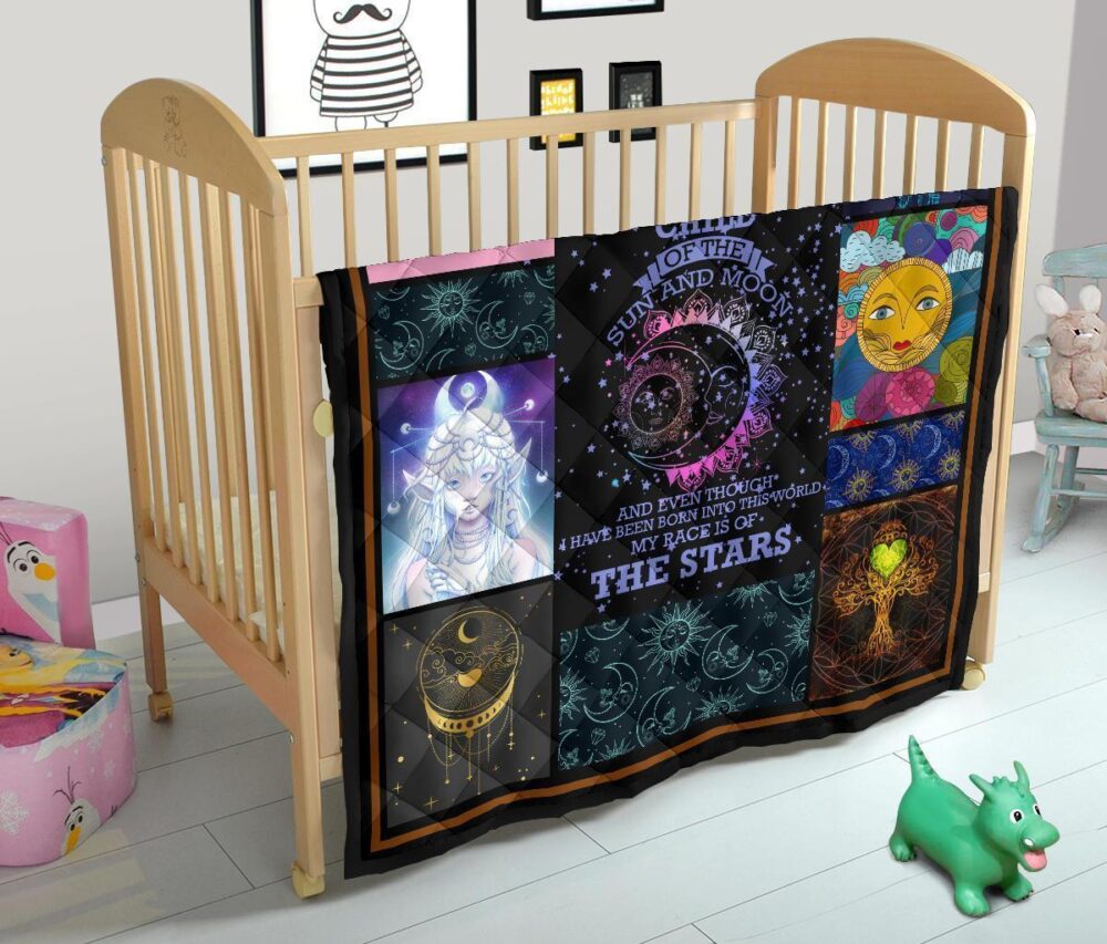 I Am A Child Of Sun And Moon Quilt Blanket Gift Idea