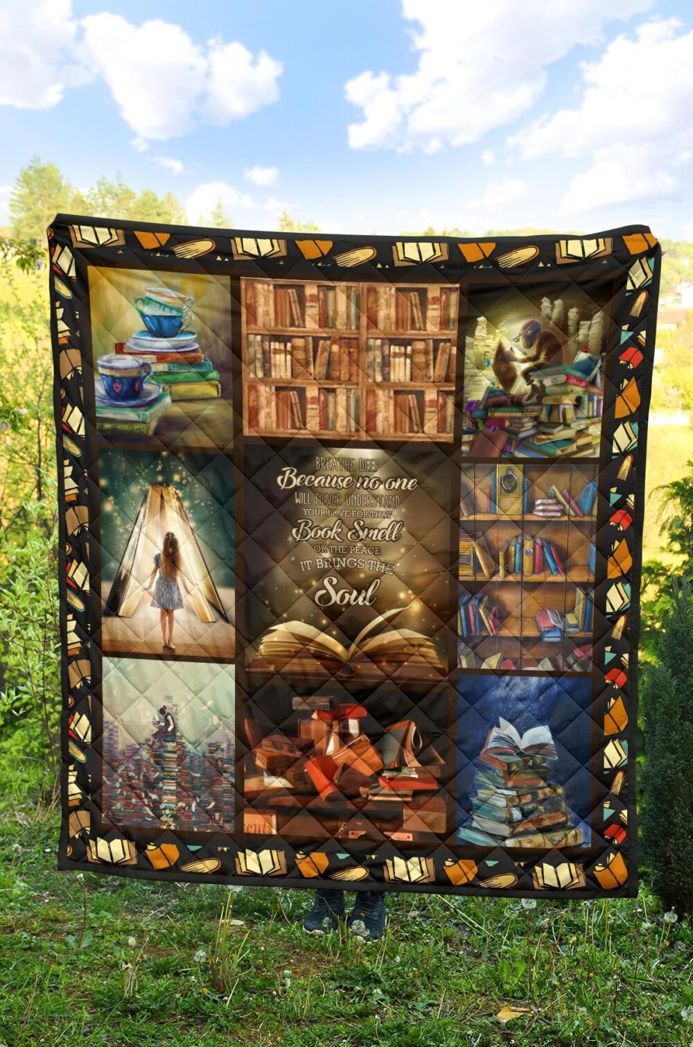 I Love Books Quilt Blanket Amazing Gift For Reading Book Lover