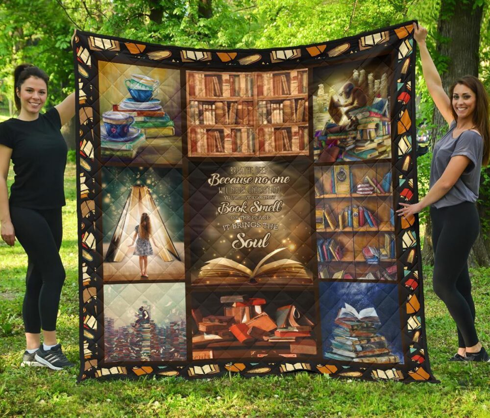 I Love Books Quilt Blanket Amazing Gift For Reading Book Lover