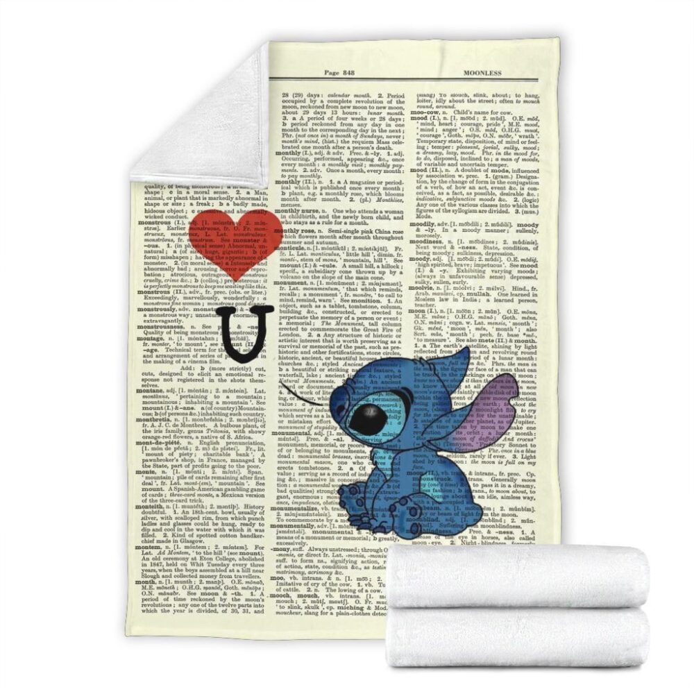 I Love You Stitch Fleece Blanket For Bedding Decor