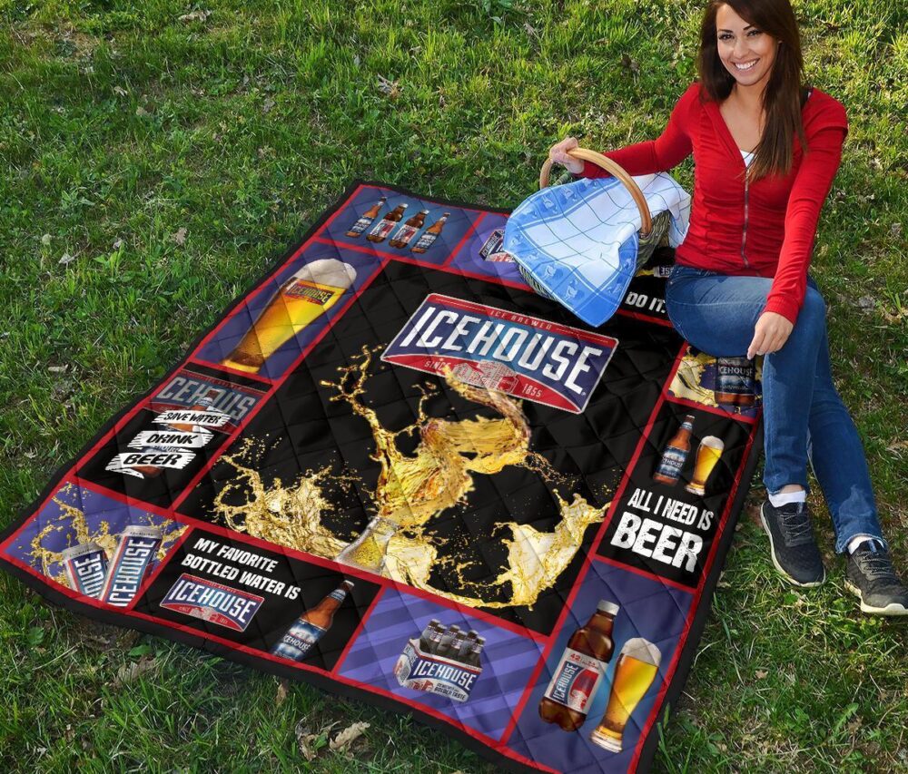 Icehouse Beer Quilt Blanket All I Need Is Beer Gift