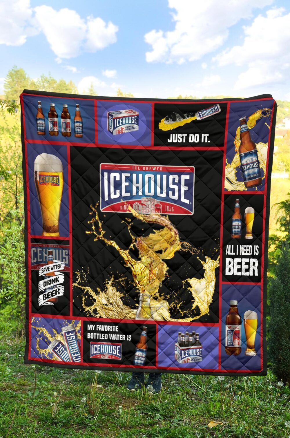 Icehouse Beer Quilt Blanket All I Need Is Beer Gift