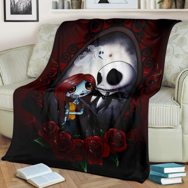 jack and sally fleece blanket couple in love gift idea qagc8